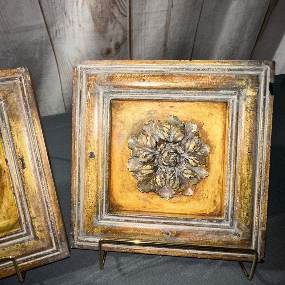 Antique Gold Floral Wall Accents